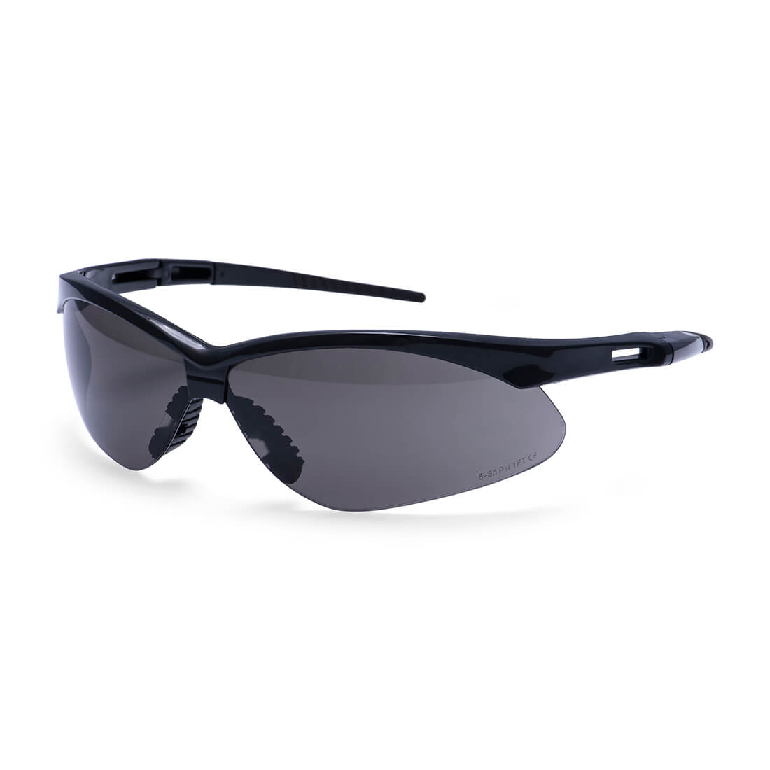 Black frame safety glasses with smoke lenses from Glowsafetyvest