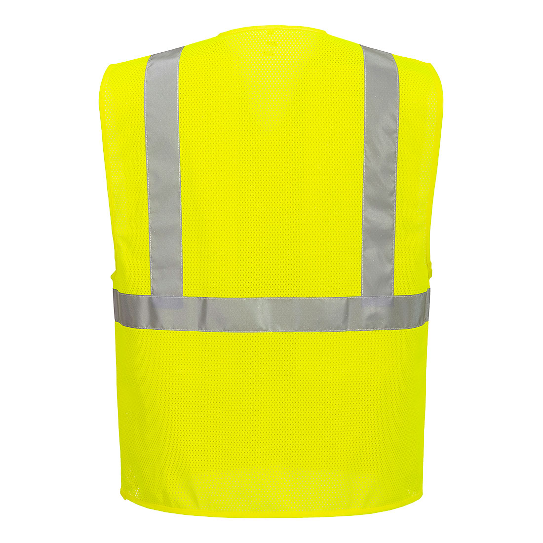 Yellow Mesh safety vest with reflective stripes and zipper closure from Glowsafetyvest