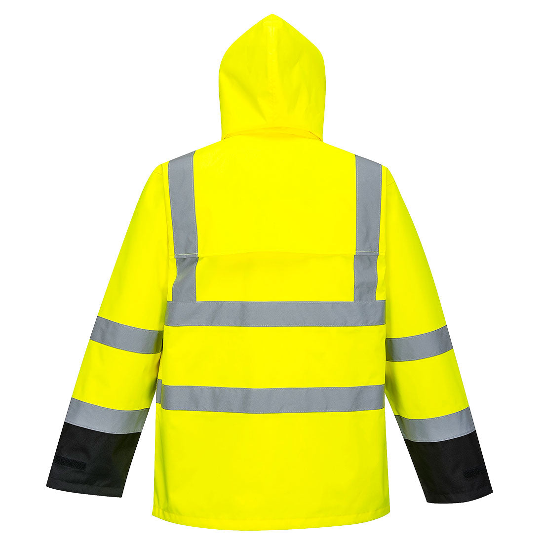 Yellow safety jacket with reflective stripes from GlowSafetyVest