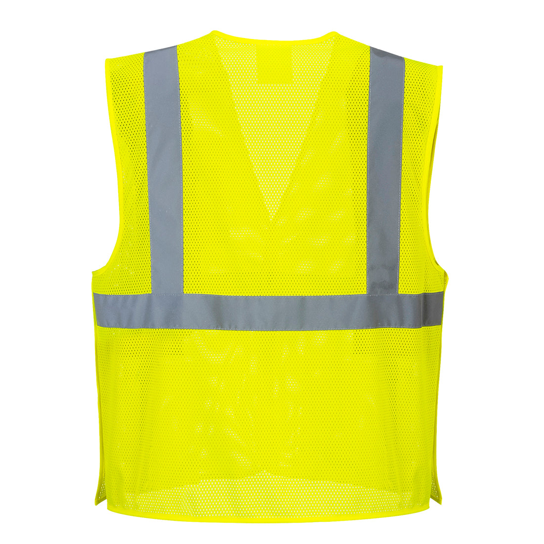 Yellow mesh breakaway safety vest with reflective stripes from GlowSafetyVest