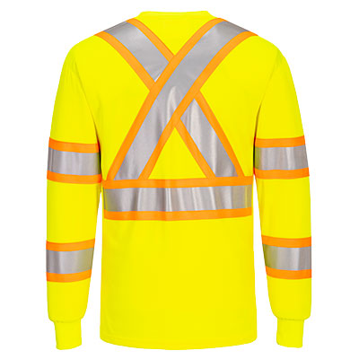 Yellow safety shirt with reflective stripes from Glowsafetyvest
