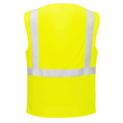 Yellow FR safetyvest with reflective stripes from Glowsafetyvest