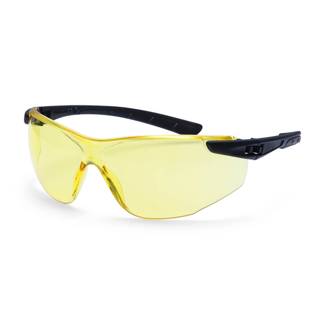 Amber safety glasses with black frames from Glowsafetyvest