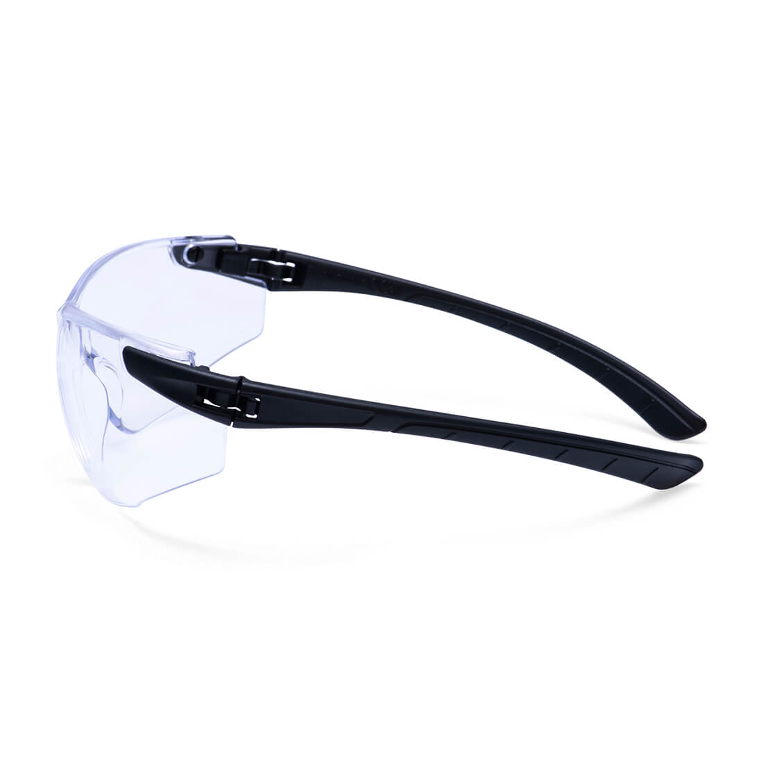 Clear Ultra safety glasses with black frames from Glowsafetyvest