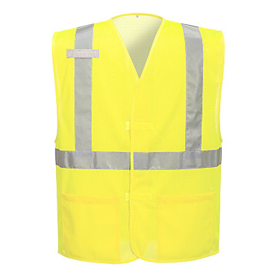 Yellow Meshsafety vest with reflective stripes from Glowsafetyvest