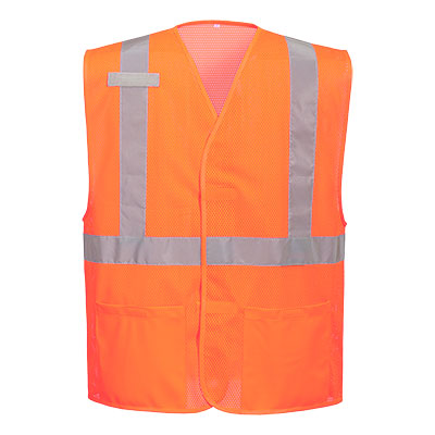 Custom Orange Mesh Safety Vest – External Pockets