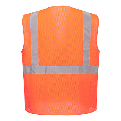 Custom Orange Mesh Safety Vest – External Pockets
