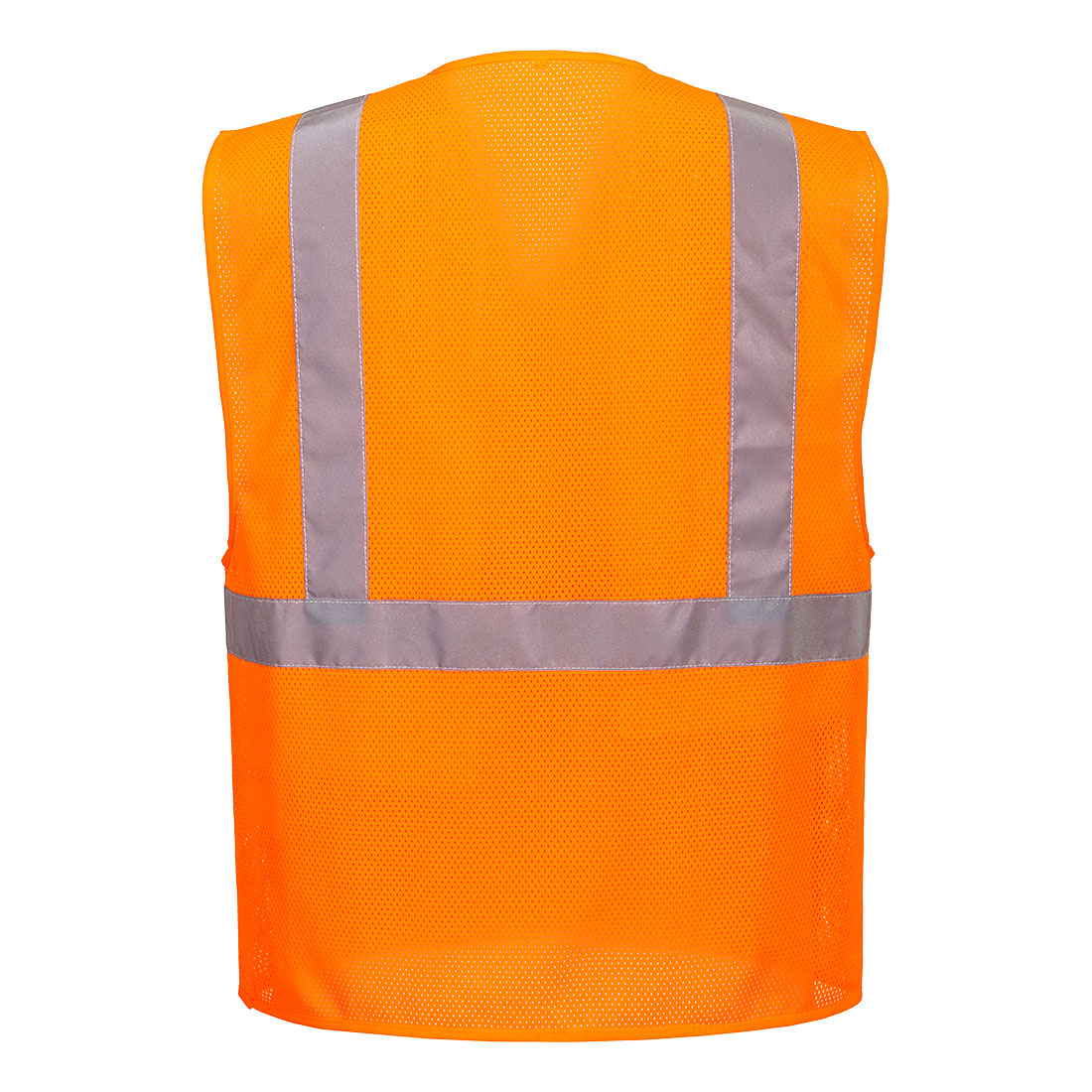 Orange Economy safetyvest with reflective stripes and Zipper Closure from Glowsafetyvest