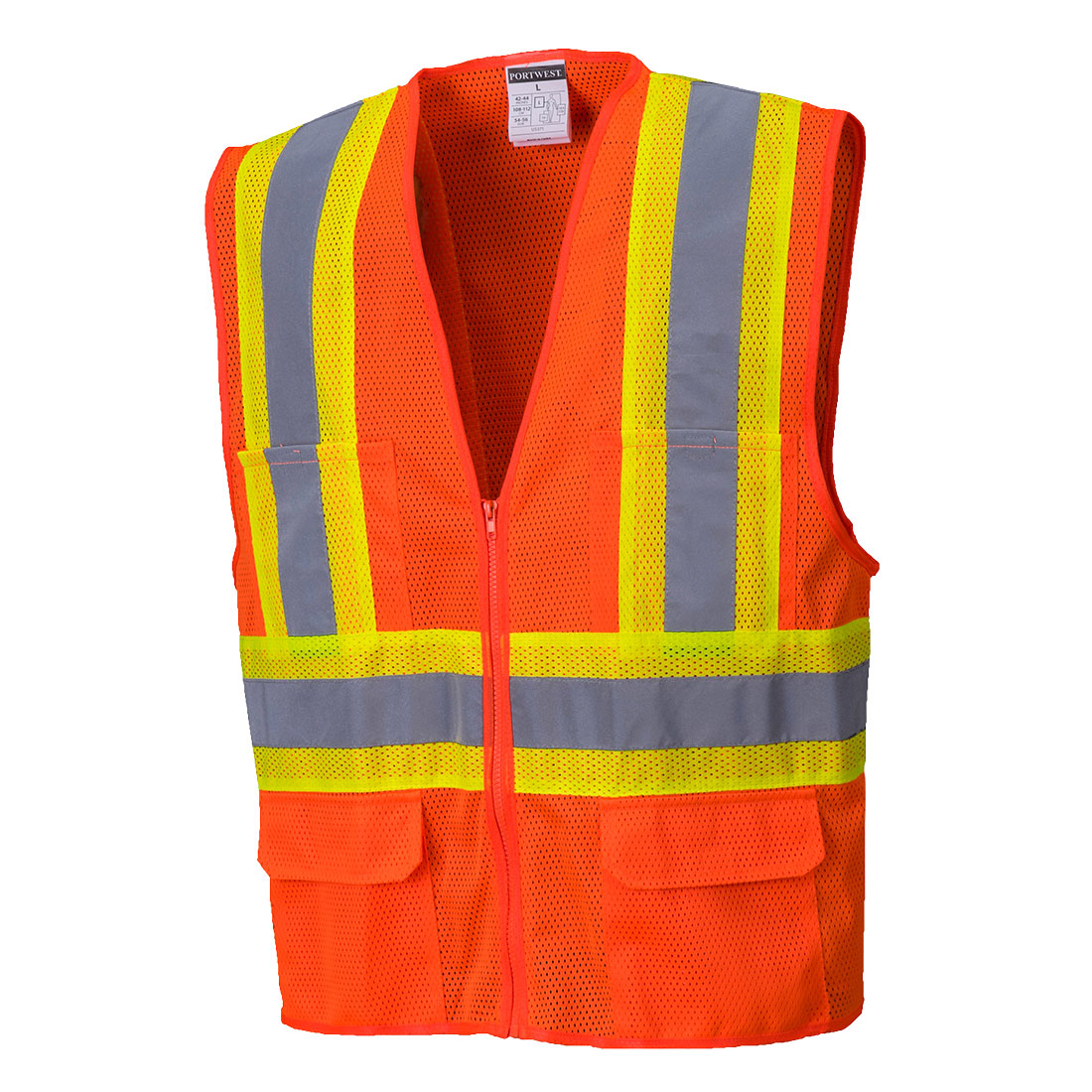 Custom Orange Tulsa Executive Safety Vest – 6 Pocket Mesh Storage
