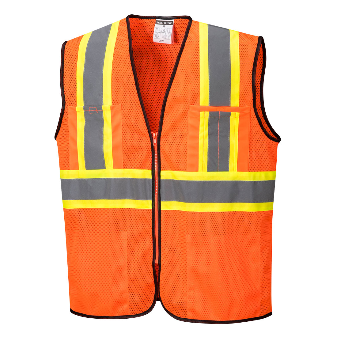 Custom Orange Frisco Executive Safety Vest – 4 Pocket Mesh Design