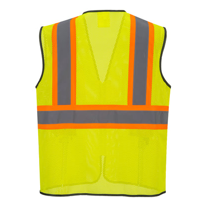 Custom Yellow Frisco Executive Safety Vest – 4 Pocket Mesh Design