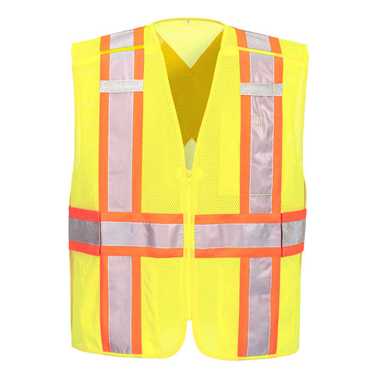 Custom Yellow High-Visibility Breakaway Mesh Safety Vest with X-Back