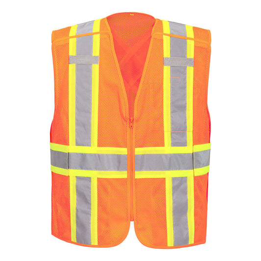 Orange breakaway with X-back safetyvest with reflective stripes from Glowsafetyvest