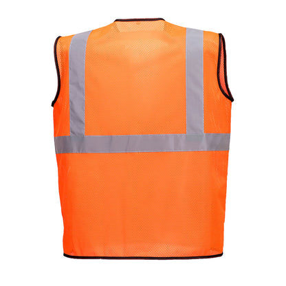 Custom Hi-Vis Orange Mesh Band & Brace Safety Vest – ANSI