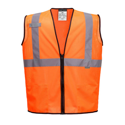 Custom Hi-Vis Orange Mesh Band & Brace Safety Vest – ANSI