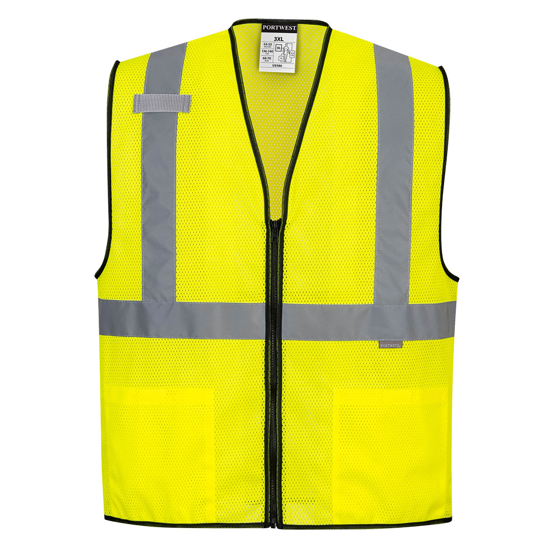 Yellow mesh safety vest with reflective tape from GlowSafetyvest
