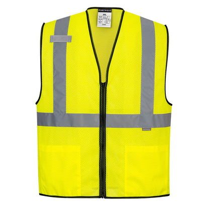 Yellow mesh safety vest with reflective tape from GlowSafetyvest