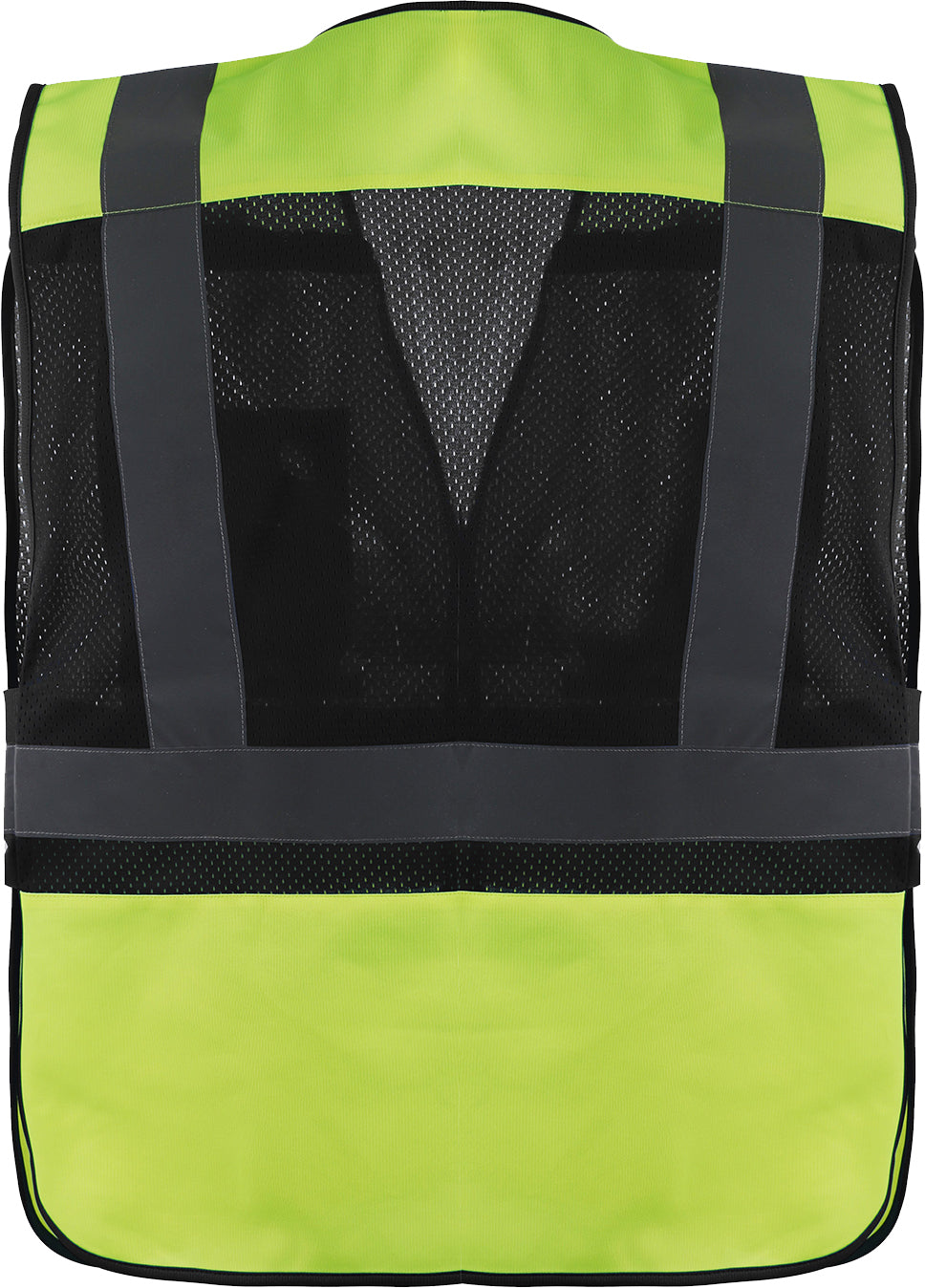 High-visibility lime and black breakaway safety vest with reflective tape from GlowSafetyVest