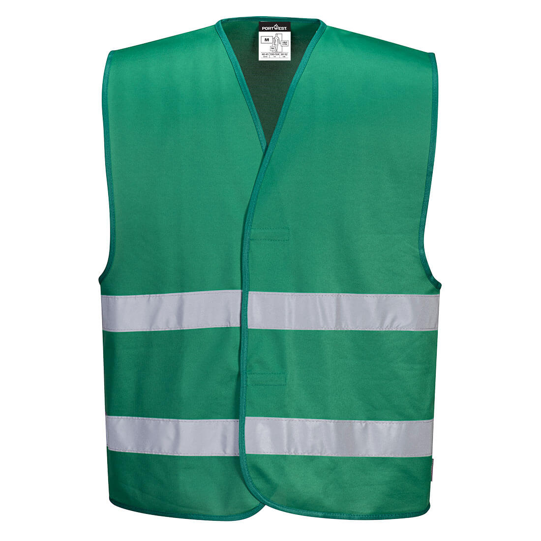 Green events safety vest with reflective tape from GlowSafetyVest