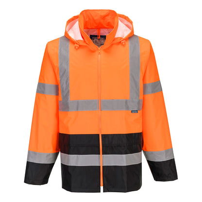 Orange safety jacket with reflective stripes from GlowSafetyVest