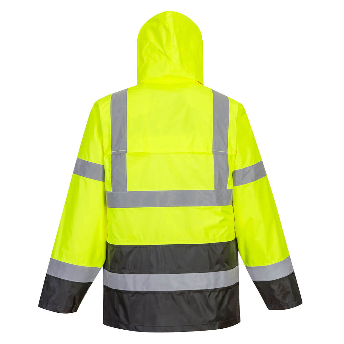High-visibility raincoat with reflective stripes from GlowSafetyVest