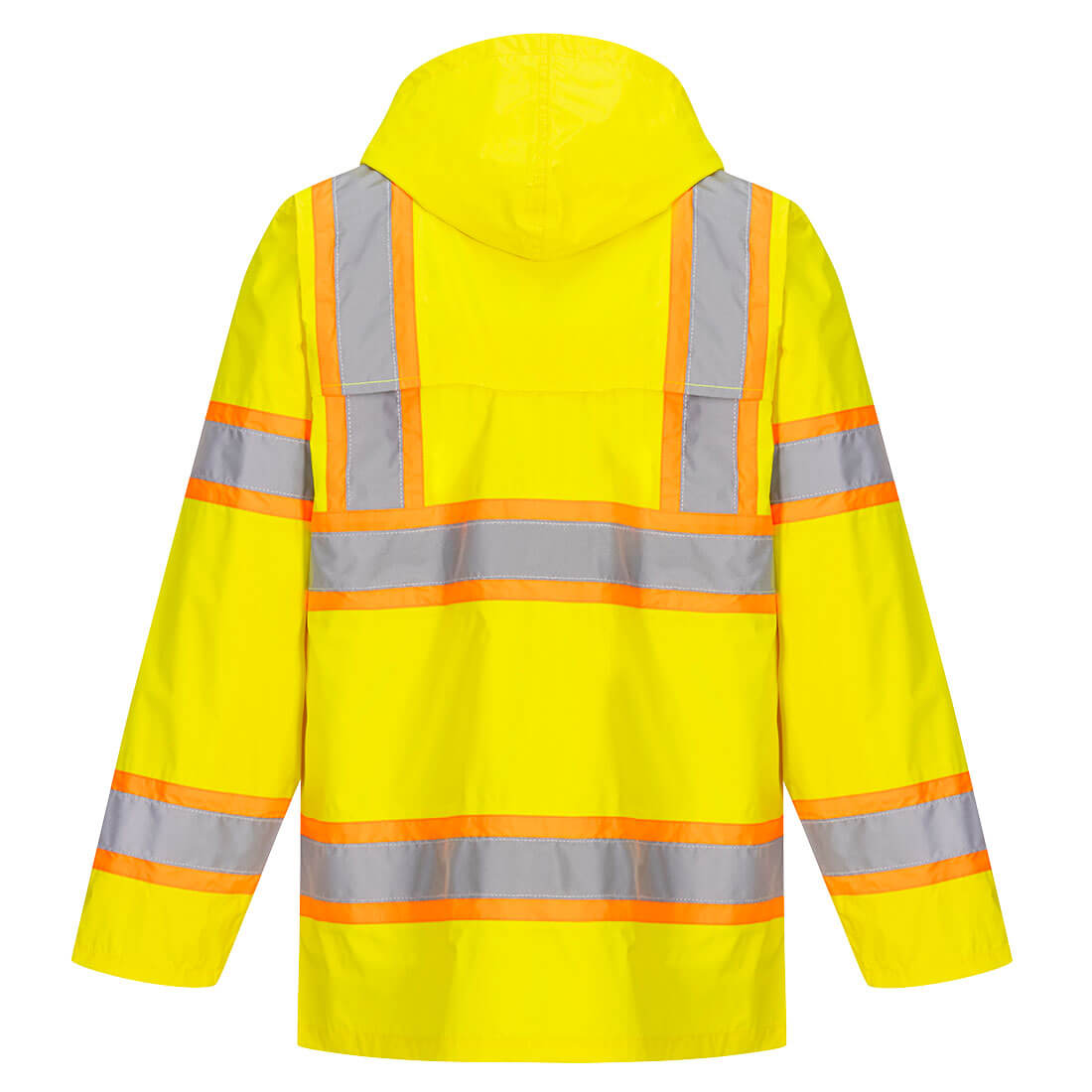 Yellow ANSI safety jacket with reflective stripes from GlowSafetyVest