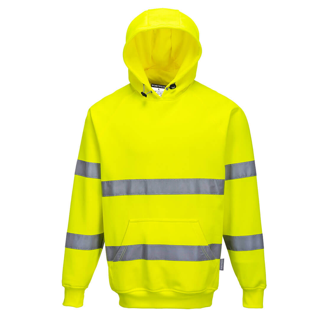 Yellow hi-vis safety hoodie with reflective stripes from GlowSafetyVest