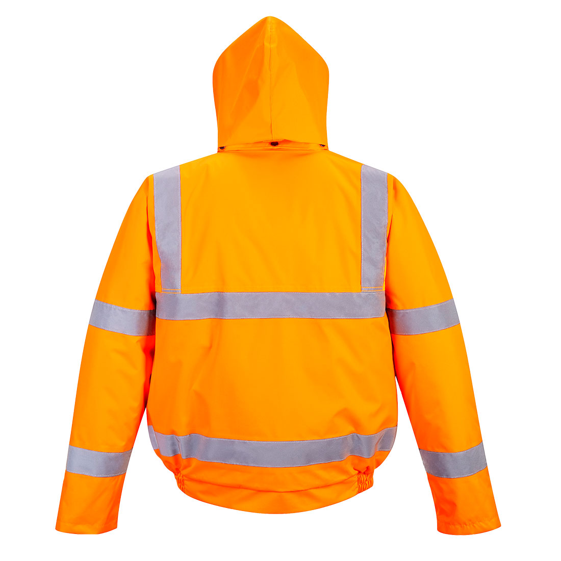 Orange hi-vis safety jacket with silver reflective stripes from GlowSafetyVest