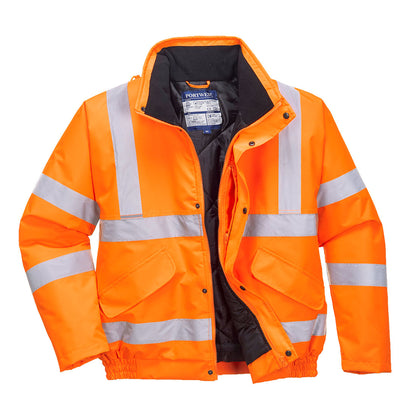 Orange hi-vis safety jacket with silver reflective stripes from GlowSafetyVest