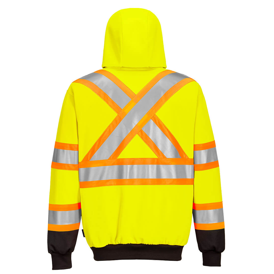 High-visibility yellow safety jacket with silver reflective stripes from GlowSafetyVest
