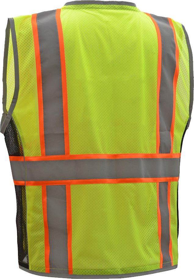 Yellow mesh safety vest with reflective silver tape from GlowSafetyVest