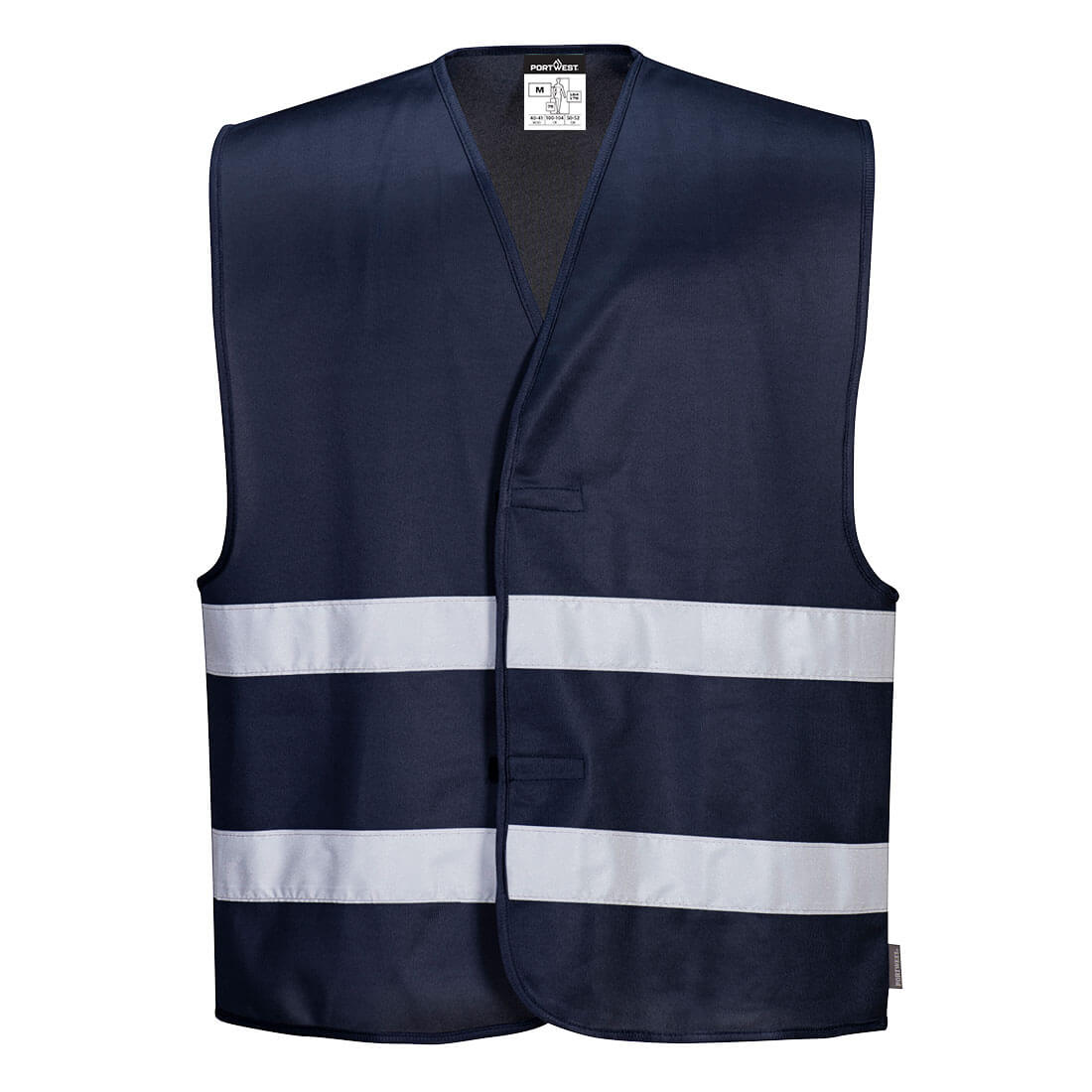 Navy blue events safety vest with reflective tape from GlowSafetyVest