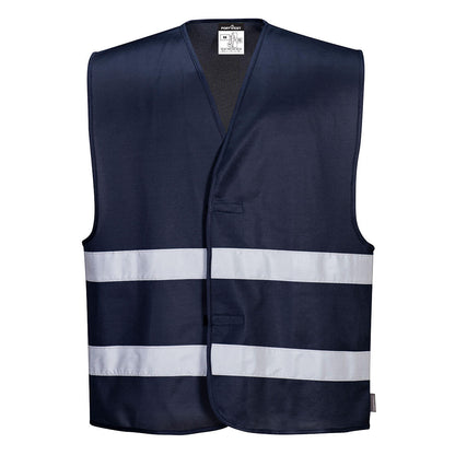 Navy blue events safety vest with reflective tape from GlowSafetyVest