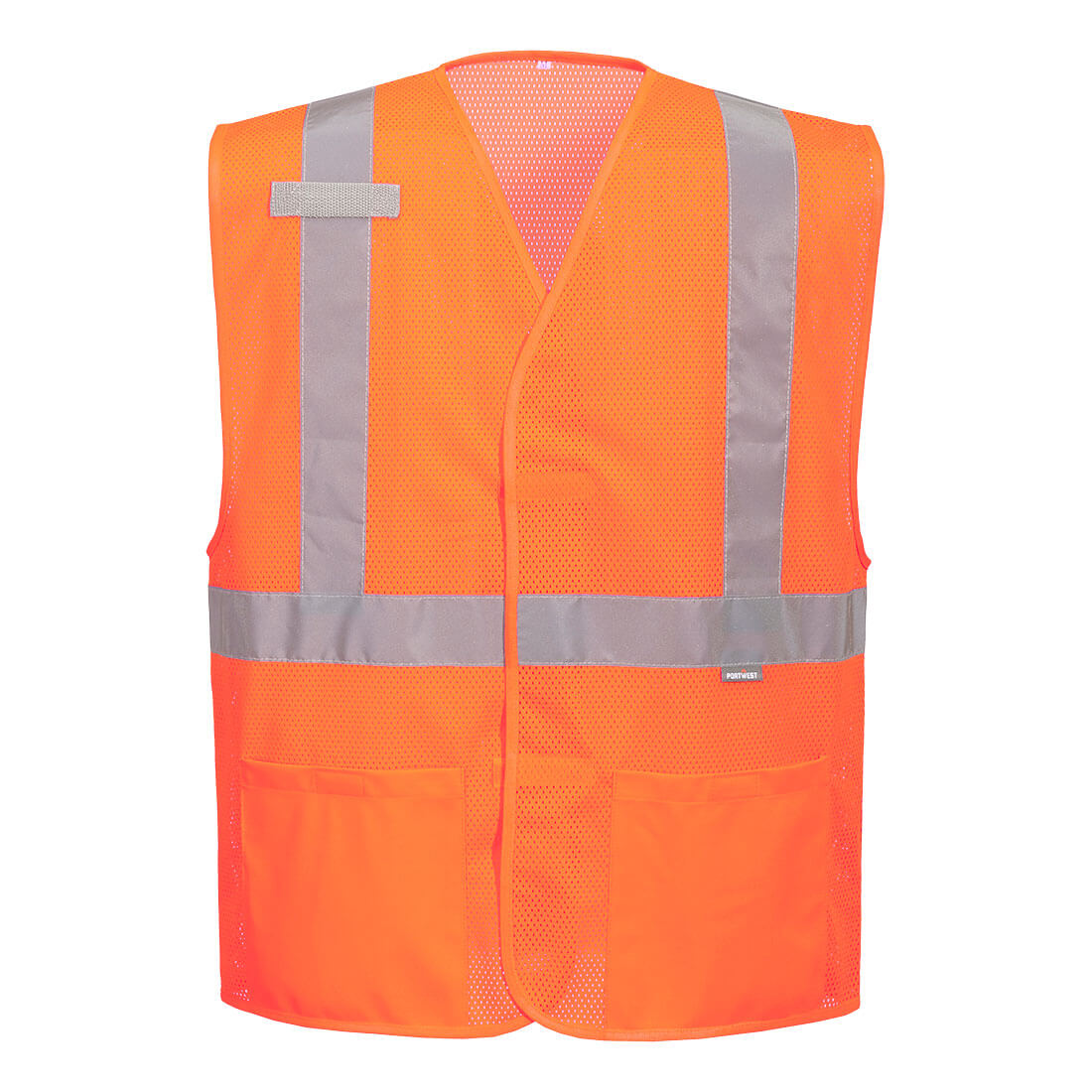 Orange economy mesh safety vest with reflective tape from GlowSafetyVest