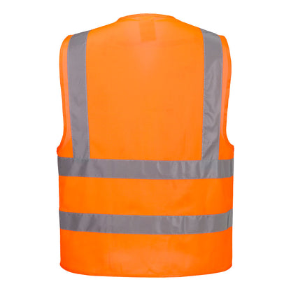 Orange low cost hook and loop hi vis safety vest from GlowSafetyVest