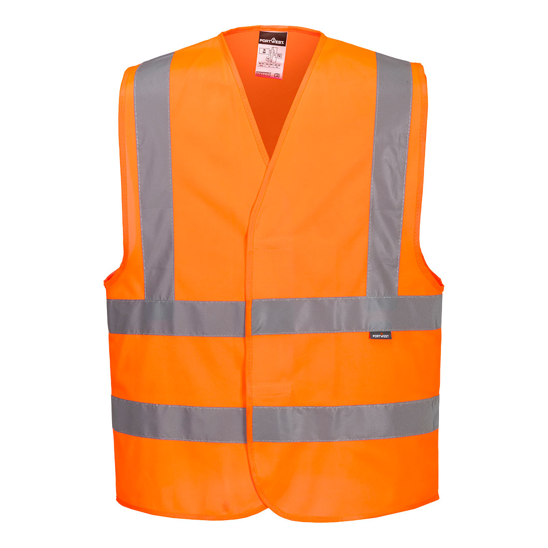 Orange low cost hook and loop hi vis safety vest from GlowSafetyVest