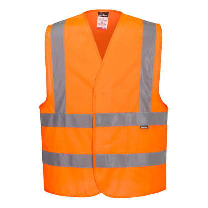 Orange low cost hook and loop hi vis safety vest from GlowSafetyVest
