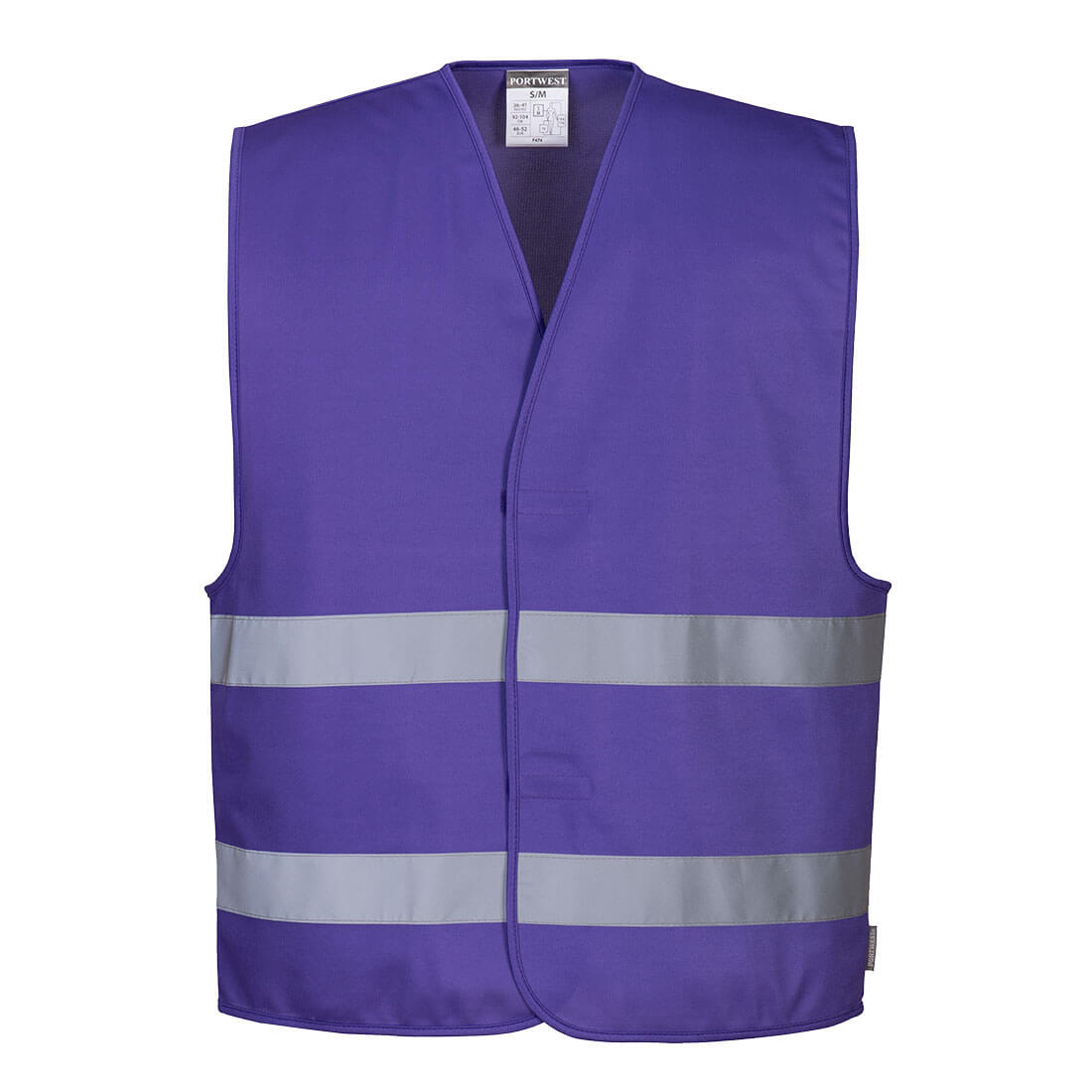 Purple events safety vest with reflective tape from GlowSafetyVest