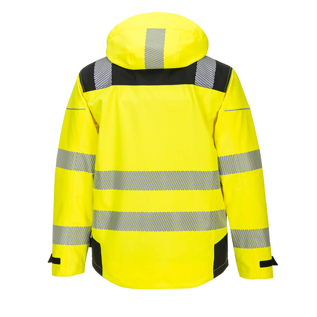 Yellow ANSI safety jacket with segmented reflective stripes from GlowSafetyVest