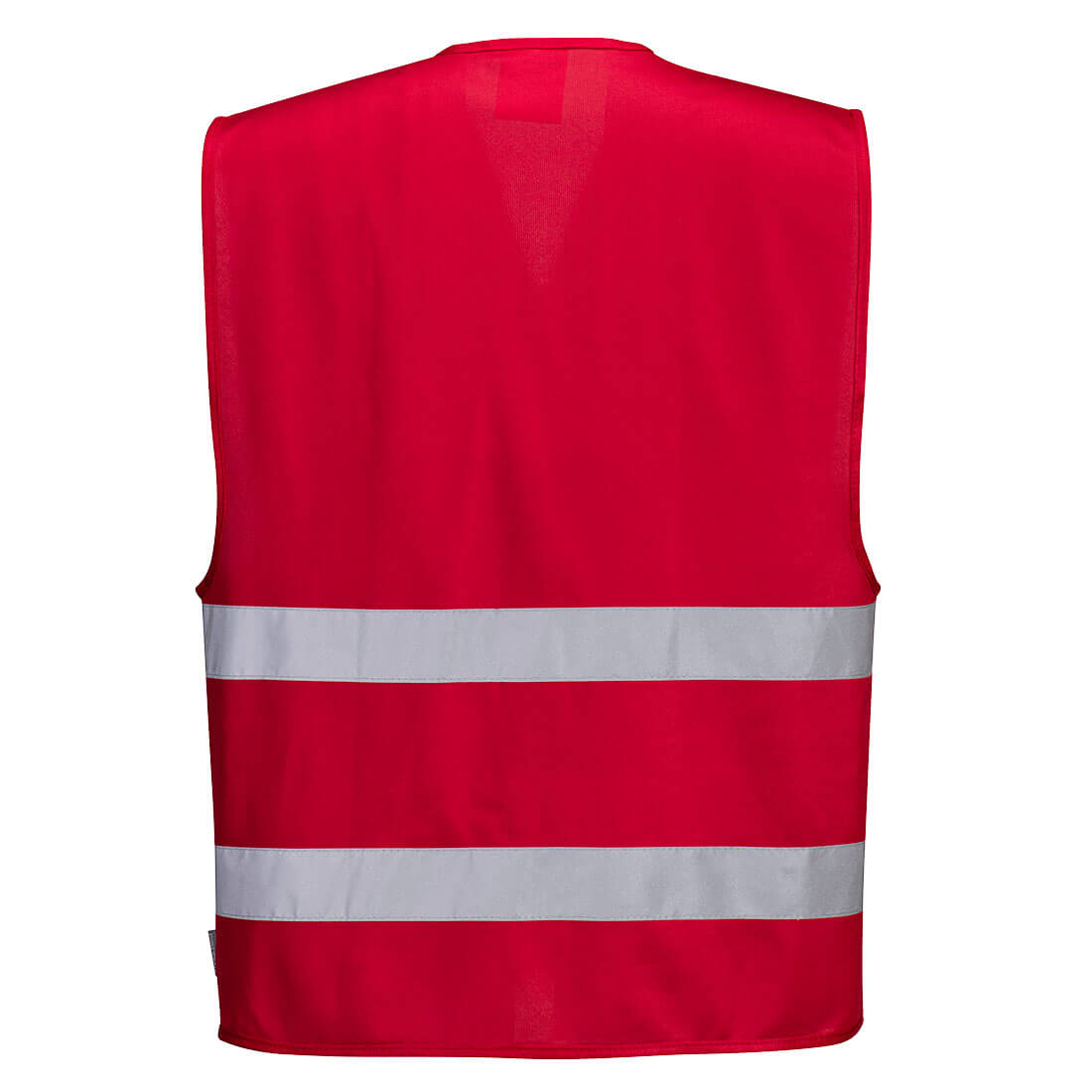 Red events safety vest with reflective tape from GlowSafetyVest