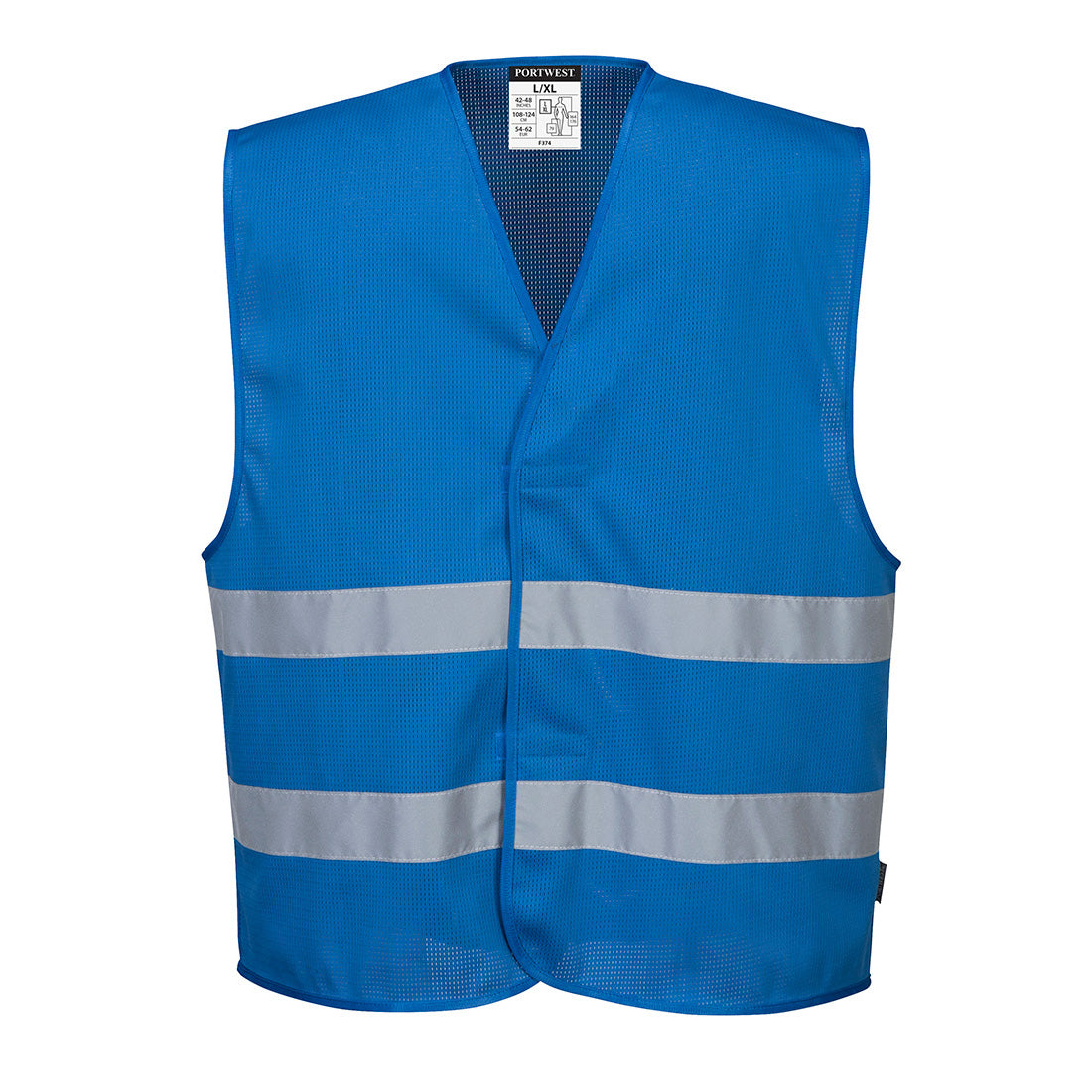 Royal Blue mesh safety events vest with reflective tape from GlowSafetyVest