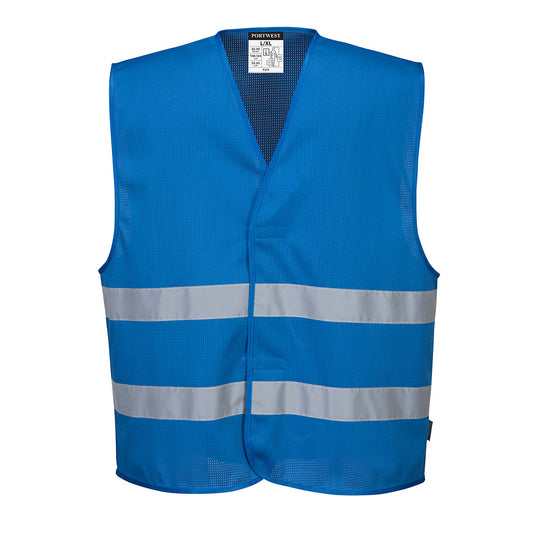 Royal Blue mesh safety events vest with reflective tape from GlowSafetyVest