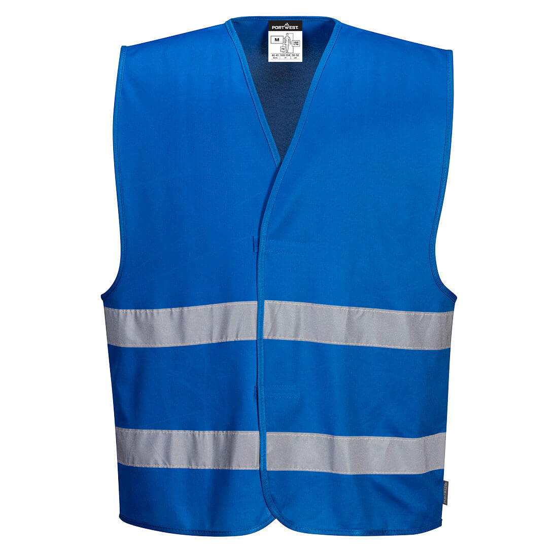 Blue events safety vest with reflective tape from GlowSafetyVest