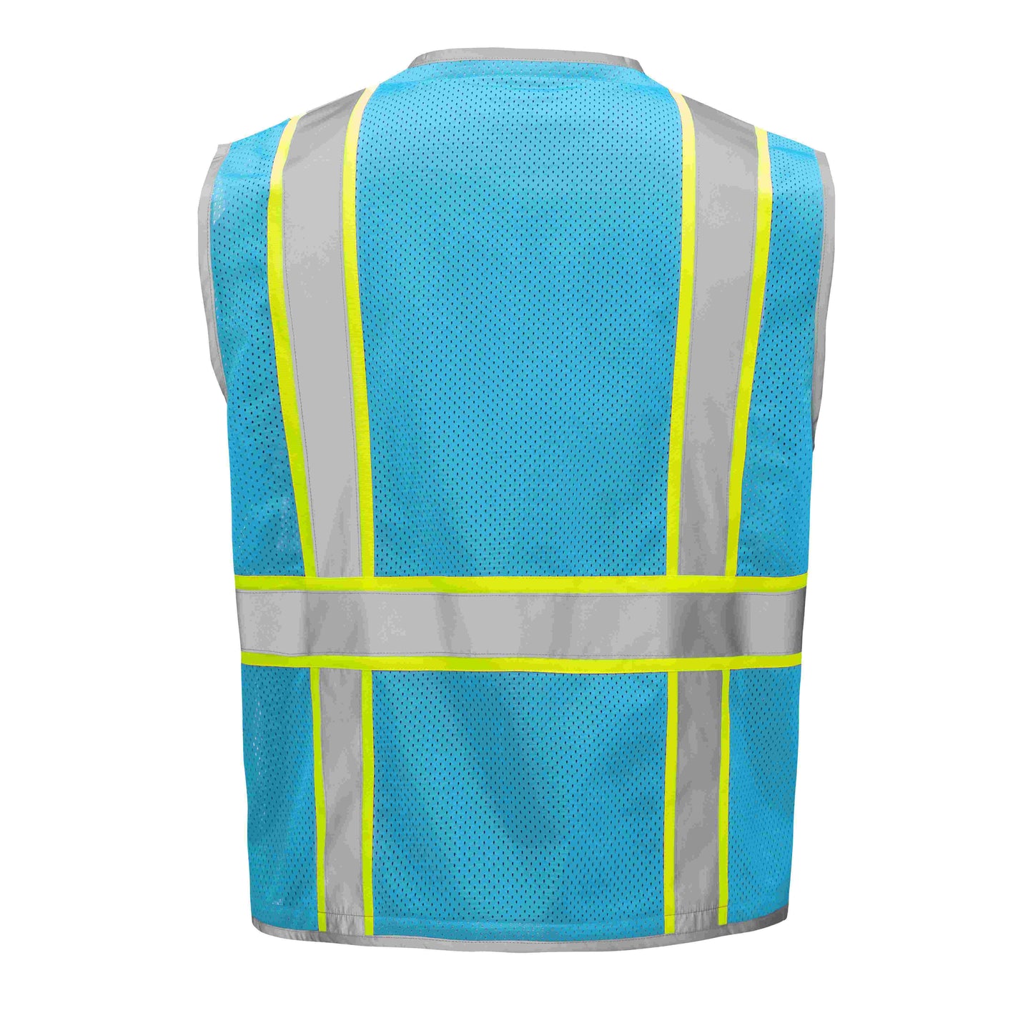 SkyBlue hi-vis mesh safety vest with reflective stripes from GlowSafetyVest
